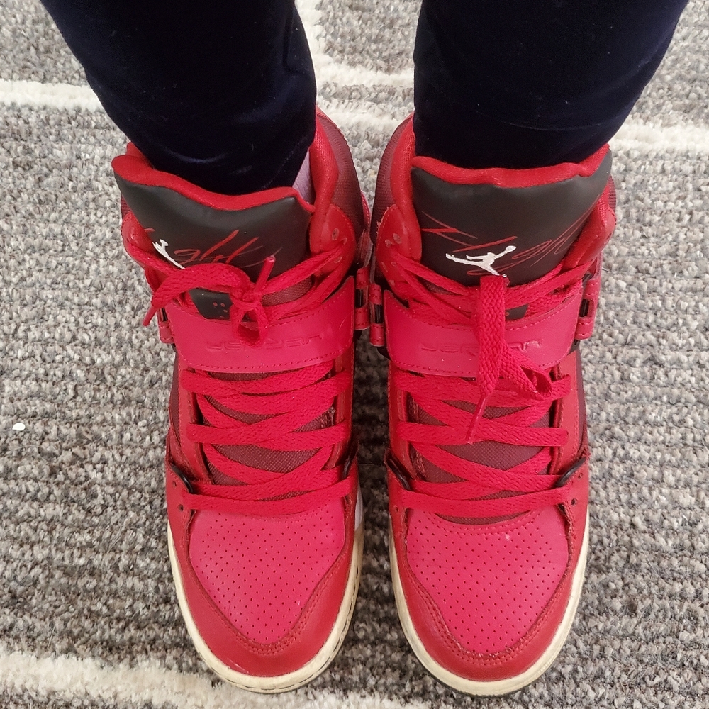 Air Jordan Flight 45 High Gym Red Sneakers 7Y